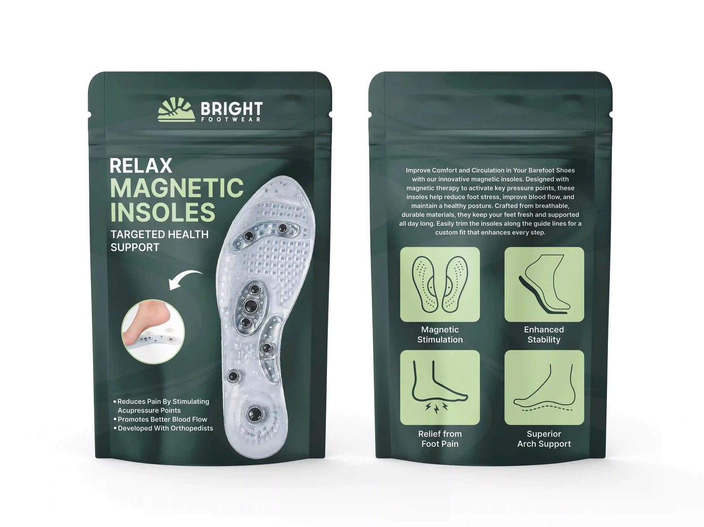 Relax Magnetic Insoles - All-Day Massage & Energy (Unisex)