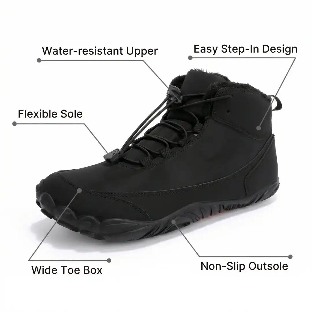 Polaris HydroTex™ – 99.7% Waterproof & Anti-Slip Winter Barefoot Shoes with Cozy Fleece Lining (Unisex)