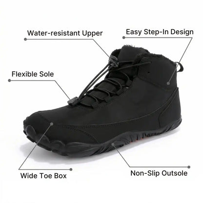 Polaris HydroTex™ – 99.7% Waterproof & Anti-Slip Winter Barefoot Shoes with Cozy Fleece Lining (Unisex)